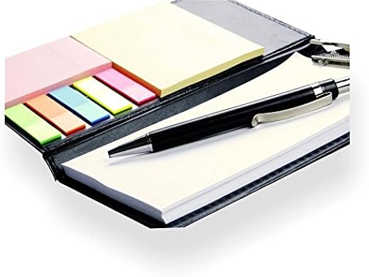 COI Note Pad/Memo Book with Sticky Notes &amp; Clip Holder with Pen for Gifting