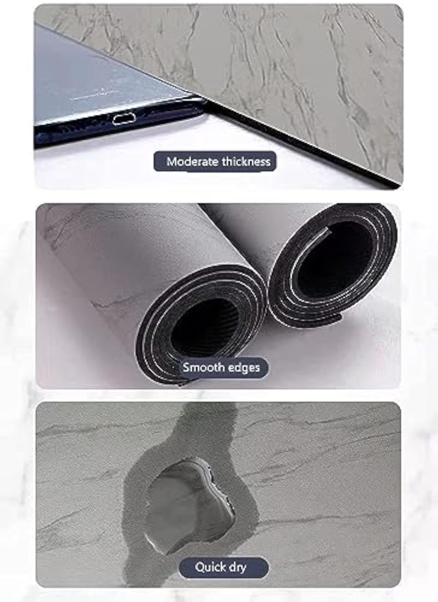 3D String Design Rectangle Shaped Bath Mats, Soft and Absorbent