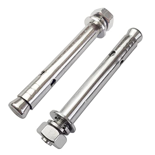 Image of 10 Pack M10x100mm Expansion Bolts Anchor Bolt 304 Stainless Steel External Hex Expansion Screw Bolt Sleeve Anchor Fastener Wall Concrete