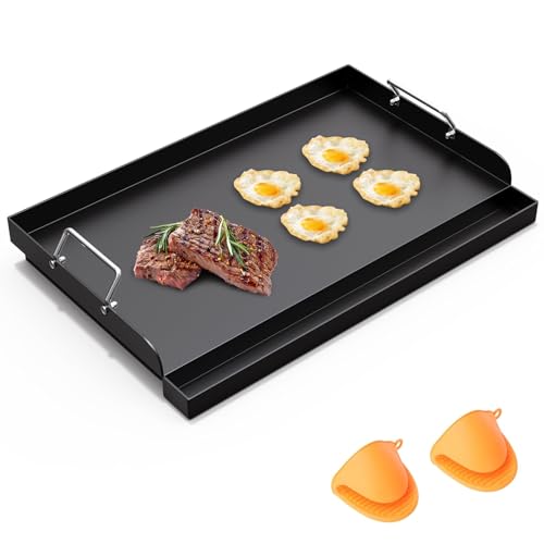 MOASKER Universal Nonstick Cast Iron Griddle for Gas & Charcoal Grills & Stove Top, Thickened 25