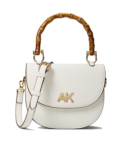 Anne Klein Mini Bamboo Top Handle Crossbody, Anne White #TOP17