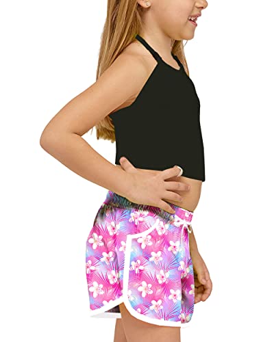 Image of Deerose Kids Hawaiian Swim Board Shorts Quick Dry Active Swim Trunk 5-14 Years