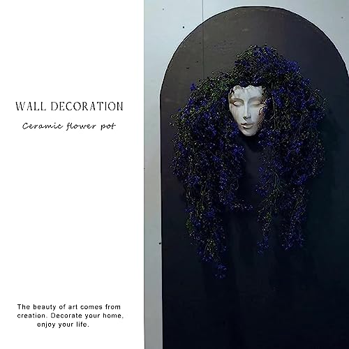 Face Vase,Ceramic Female Form Vase,Modern Sculpture White Planter Pot,Human Face Dried Flower Shaped Vase,Wall Hanging Plant Pot For Home Decor Centerpieces, Office Or Outdoor Hanging Decor #TOP4