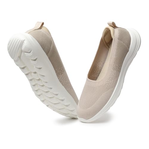 Image of YOHO Knitted Slip-Ons for Women | Lightweight, Stylish & Casual Without Lace Sneakers for Woman | Extra Soft Insole & Shock Absorbing, Walking Loafer Shoes for Ladies SOS-113