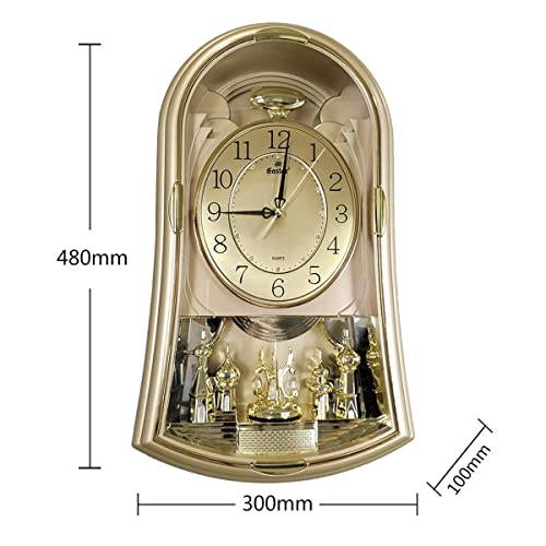 Pendulum Magic Motion Chime Clock - Decorative Wall Clock With Pendulum ，Battery Operated & Silent, For Living Room, Office, Home Decor & Gift #TOP3