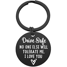 iJuqi Valentines Day Gifts for Him Men - Drive Safe Keychain Birthday Gifts for Boyfriend Husband Gifts from Girlfriend Wife