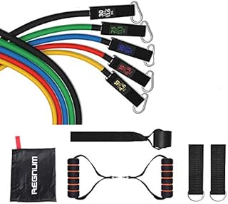 REGNUM Premium 11 Pcs Set Resistance Bands Elastic Tubes Home Gym Fitness Yoga resistance bands set for men Resistance bands set for women and men