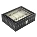 Produktbild 10 Slots Luxus PU Leder Armbanduhr Schmuck Edelstein Display Box Speicherorganisator Fall Sammlung Schwarz