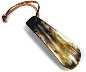 Amazon | [アビホーン] 社 水牛の角の靴べら 携帯用 11cm 天然色 革の