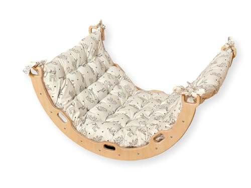 Montessori Wooden Climbing Arch with Pillow for Kids