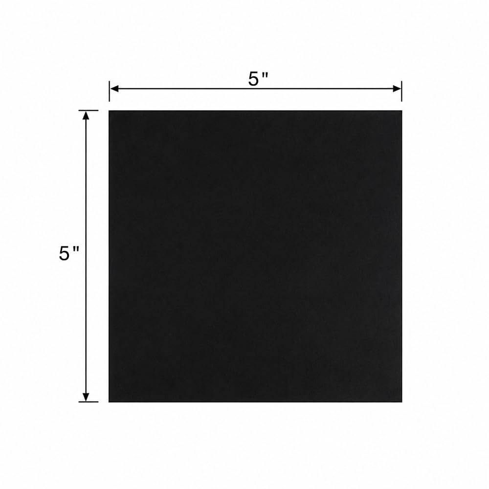 Neoprene Commercial Grade, Black, 60A, 0.25" x 5" x 5" (25 Pack)