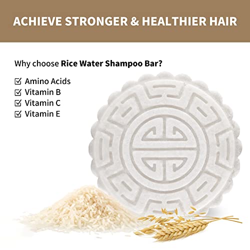 Yegbong Shampoo Bar, Anti Hair Loss Rice Shampoo Soap - Handmade From Natural - Rich Vitamin, Ph Balanced 100% Vegan, Natural Shampoo, With Soap Bag For Foaming And Storage #TOP2