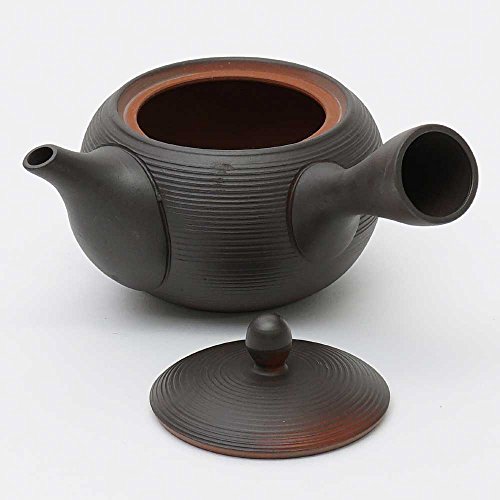 Yamakiikai Japanische Tokoname Keramik Kyusu Teekanne rund 350cc Fukusen Ofen mit integriertem Sieb Y264 aus Japan L161 M263