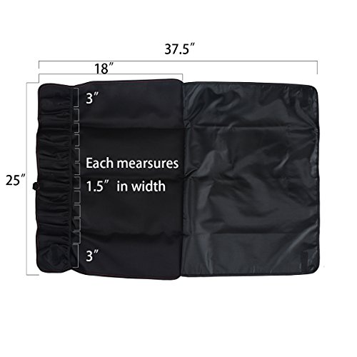 Tosnail Chef Knife Case Roll Bag With 21 Slots & 1 Large Zipper Pocket, Easy Carry Handle And Shoulder Strap - Black #TOP2