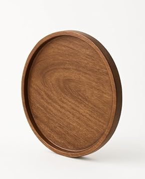 Shree Krishna Home Decor Wooden Round Serving Tray – Premium Solid Wood Multipurpose Tray for Kitchen, Dining & Home Décor