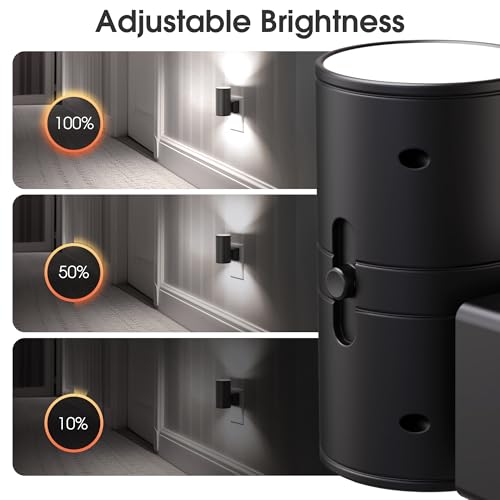Briignite Night Lights Plug into Wall, Modern LED Night Light Plug in, Dusk to Dawn Sensor, 5000K Daylight, 0-100LM Adjustable Brightness, Dimmable NightLight for Hallway, Bedroom, Stairway, 2 Pack — view 3