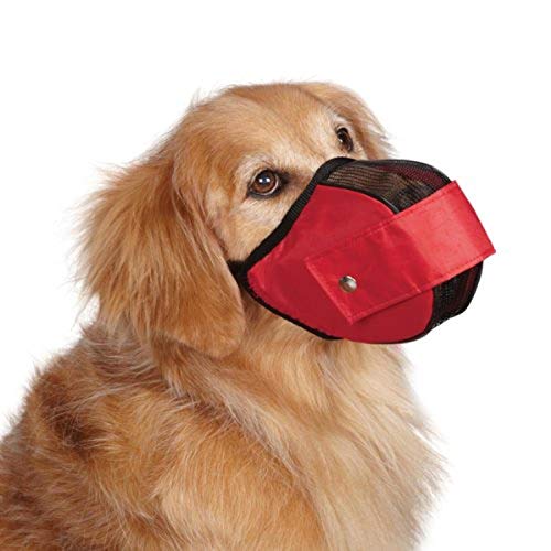 Guardian Gear Cordura Nylon Fabric Mesh Dog Muzzle, Small, 7-Inch, Red