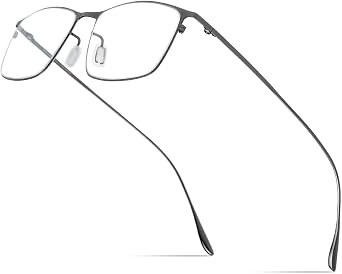 FONEX Metal Square Eyeglasses,Full Rim Lightweight Glasses Frame for Men 8105