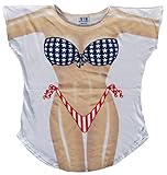 Stars & Stripes Bikini Cover-Up T-Shirt Size M/L