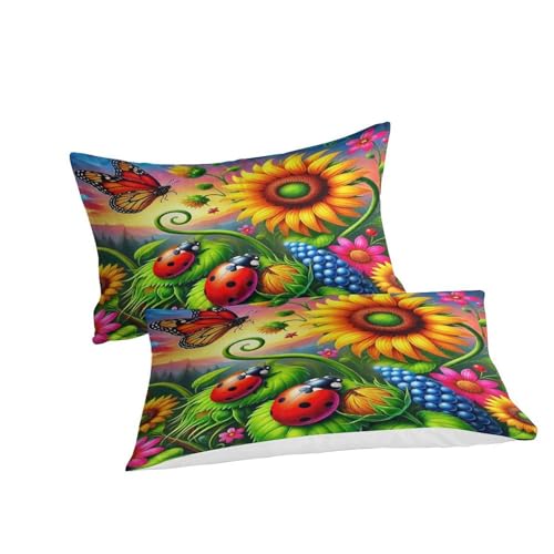 Ensemble de lit tournesol avec fermeture éclair cachée 3D