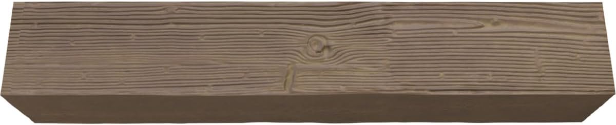 8"w x 4"h x 10'l 2-sided (l-beam) sandblasted endurathane faux wood ceiling beam, rustic taupe