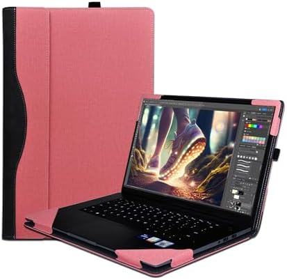 Laptop Cover Case for 16 inch Lenovo Yoga 7 2-in-1 16AHP9 /16IML9 & Yoga 7 16'' Series & Yoga Slim 7 Pro 16ACH6 16ARH7 16IAH7,PU Leather Protective Shell Detachable Laptop Bag Accessory (Pink)