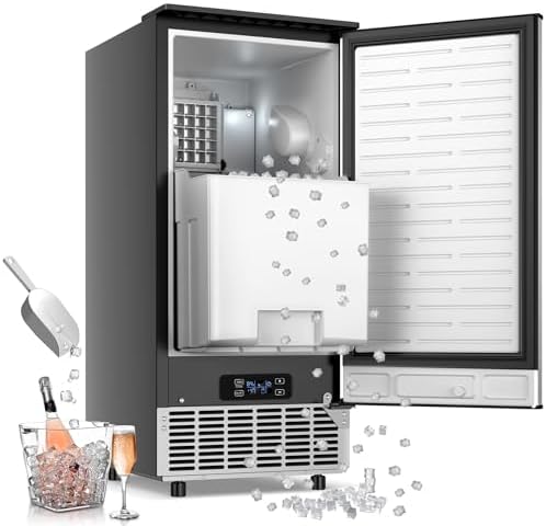 Under Counter Ice Maker, 95Lbs/Day with 35lbs Storage Bin, 40Pcs Cubes in 10Mins, Reversible Door, Built in Ice Machine for Home Office Commercial
