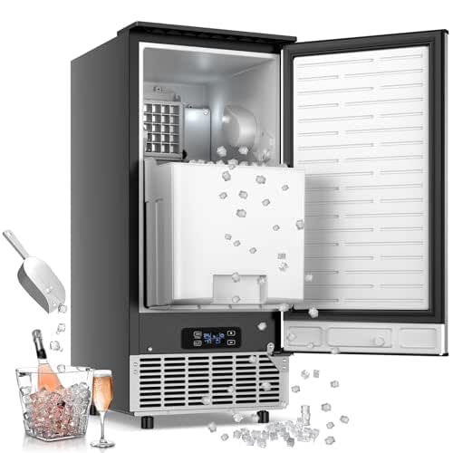 Under Counter Ice Maker, 95Lbs/Day with 35lbs Storage Bin, 40Pcs