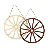 Décoration de wagon western : avec une bonne finition, la décoration murale en bois a une apparence délicate et a des bords arrondis, roue de wagon vintage