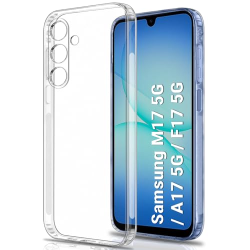 Image of TheGiftKart Back Cover Soft Case for Samsung Galaxy M17 5G / A17 5G / F17 5G | Best Camera Protection | Inbuilt Dust Plugs & Anti-Slip Grip | Ultra Clear Slim Back Case Cover (Silicone, Transparent)