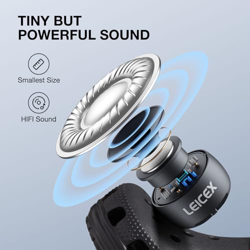 LEICEX Mini Speakers, Tiny Speaker Shoes Charm for Accessories,Halloween Mini Speaker(Black) - Thumbnail 3