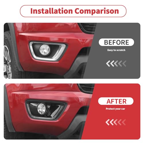 Linskip Front Fog Light Covers Compatible with Chevrolet Colorado 2015 2016 2017 2018 2019 2020, for Chevy Colorado Fog Lamp Trim, Exterior Accessories(Black) by Linskip - Image 2