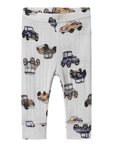 Name IT Baby - Jungen Nbmwang Wool Needle Longjohn Noos Schlafanzughosen, Grau, 50 EU