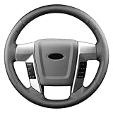 Yeolpise Hand Sewn Steering Wheel Cover Microfiber Leather Stitched on Wrap,Fit for Ford 2015 Expedition/2014 F-150 Tremor/2013 F-150/2010 2011 F-150 Harley-Davidson/2009 F-150 Platinum/2009 F-150 FX4
