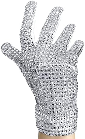 FFtto Rhinestone Gloves for Kids Sparkling Michael Billie Jean