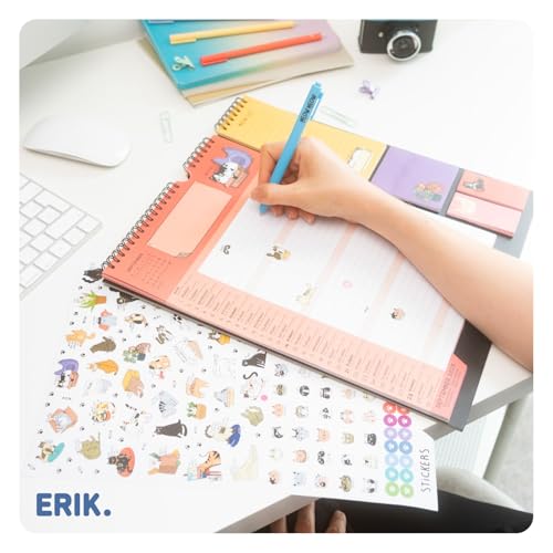 Grupo Erik Wall Planner 2026 - Meow Meow Cat Gifts For Family | Monthly Planner With Stickers, Pen, Shopping List, Sticky Notes | Wall Calendar 16 Months Sep 2025 - Dec 2026 - Image 4