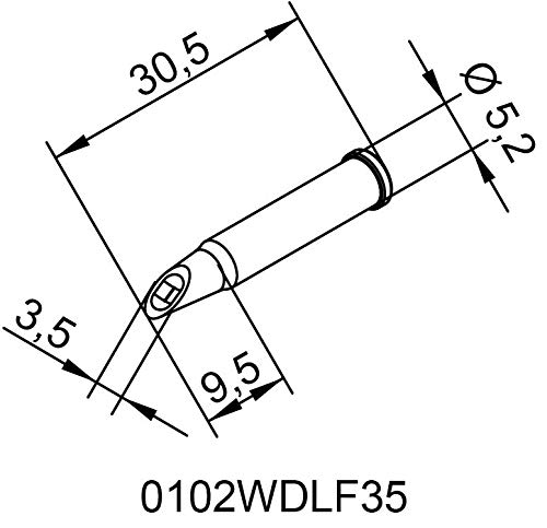 Ersa Soldering Tip Ersadur 0102Wdlf35/Sb, Lead-Free, 3.5Mm Powerwell With Concave Portion #TOP1
