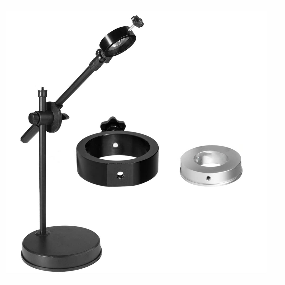 Akcesoria do mikroskopu laboratoryjnego, uchwyt monopod z adapterem pierścieniowym, statyw stołowy do fotografowania z uchwytem na kamerę do cyfrowego mikroskopu wideo (stojak z pierścieniem)
