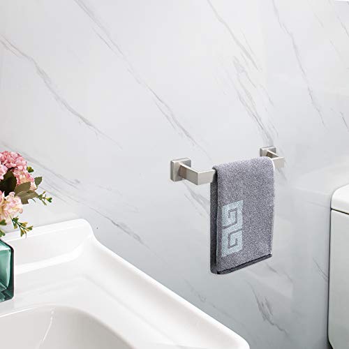 Nearmoon Bathroom Towel Bar, Bath Accessories Premium Thicken Stainless Steel Square Shower Towel Rack For Bathroom, Towel Holder Wall Mounted (Brushed Nickel, 12 Inch) #TOP6