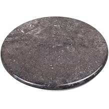 Creative Home Natural Charcoal Marble 12 Inch Round Cheese Board Charcuterie Board Dessert Bread Serving Platter For Kitchen Baking Party Serving, 12 Inch Diameter, Grey