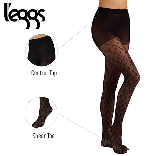 Image of L'eggs Casual Women's Fashion Diamond Design, Control Top, Sheer Toe, Tights