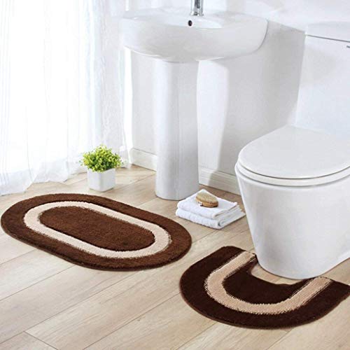 Lisay Toilette WC-Matten U-Typ Pad Zweiteiliges Badezimmer In The Door Pad Wasserabsorbierende rutschfeste Matten Badezimmer mit Duschunterlage