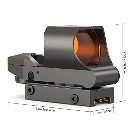 Feyachi RS-30 Reflex Sight, Multiple Reticle System Red Dot Sight with Picatinny Rail Mount - Image 3