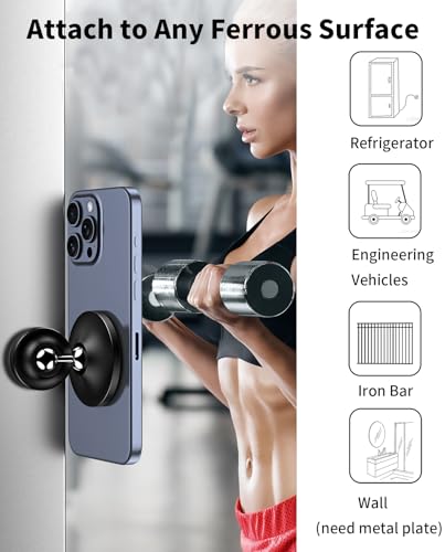 Rigdance Suporte de telefone magnético duplo para academia, suporte magnético para celular MagSafe i