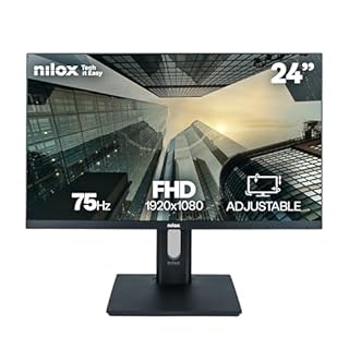 Nilox NXM24REGWEB01 Monitor 24", Full HD, Schermo PC 75Hz, Monitor PC con Tecnologia IPS, Connessioni HDMI, Riduzione Luce Blu e Webcam