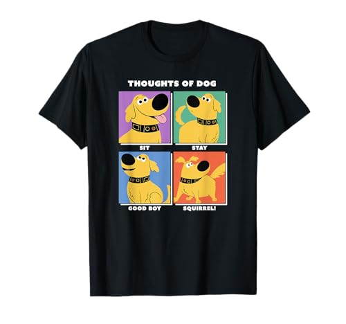 Disney Pixar Up Dug Thoughts of Dog Expressions Box Up T-Shirt Small
