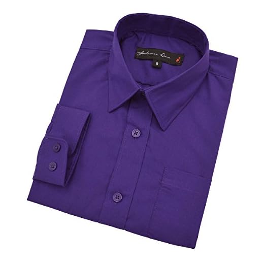 Little Boy's Long Sleeves Solid Dress Shirt #JL32 (3T, Purple)