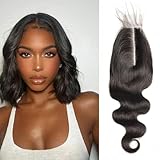 Risbaer Brazilian 2x6 Lace Closure Body Wave Remy Human Hair Transparent Lace Closure With Baby Hair Deep Middle Part Kim K Lace Closure (8 inch)