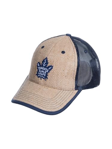 Calhoun NHL Surf & Skate Team Logo Snapback Straw Trucker Baseball Hat (Toronto Maple Leafs)