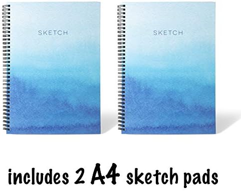 Sketch Book 3 Pack - 1 x A3 Sketchbook, 2 x A4 Sketchbook - 120 Sheets of Drawing Paper in Total - Art Supplies for Drawing and Sketching - 160gsm - Drawing Pad - Art Books for Adults